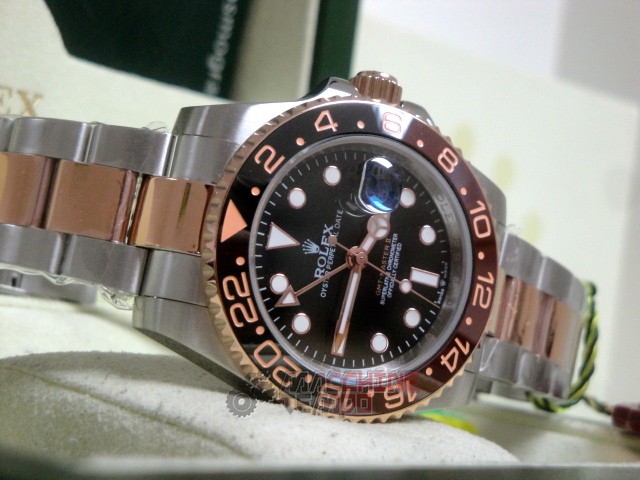 rolex replica GMT master II acciaio rose gold 126711CHNR ceramichon bezel - immagine 16