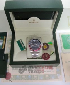 Alternative view of rolex replica GMT master II white gold dial blue 116719BLRO ceramichon bezel