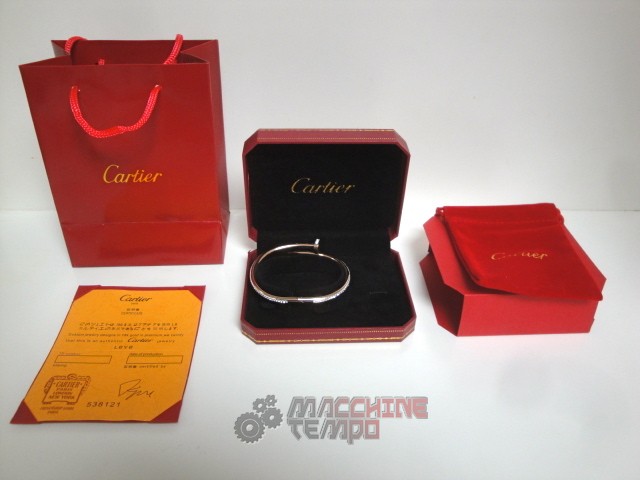 Cartier replica gioielli bracciale juste un clou rose gold pavè diamond - immagine 3