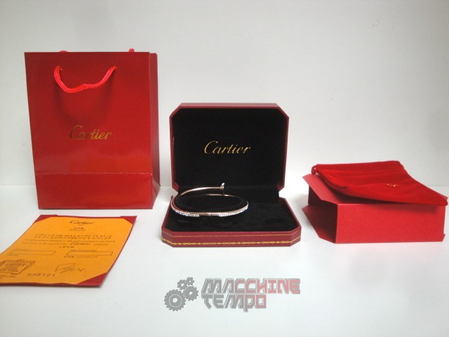 Cartier replica gioielli bracciale juste un clou rose gold pavè diamond - immagine 4