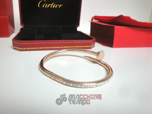 Cartier replica gioielli bracciale juste un clou rose gold pavè diamond - immagine 5