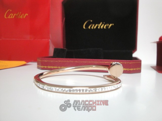 Cartier replica gioielli bracciale juste un clou rose gold pavè diamond - immagine 7