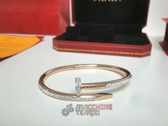 Cartier replica gioielli bracciale juste un clou rose gold pavè diamond - immagine 8
