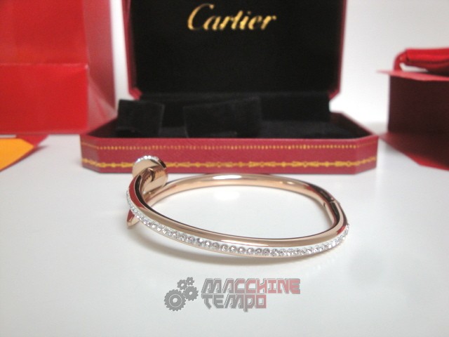 Cartier replica gioielli bracciale juste un clou rose gold pavè diamond - immagine 9