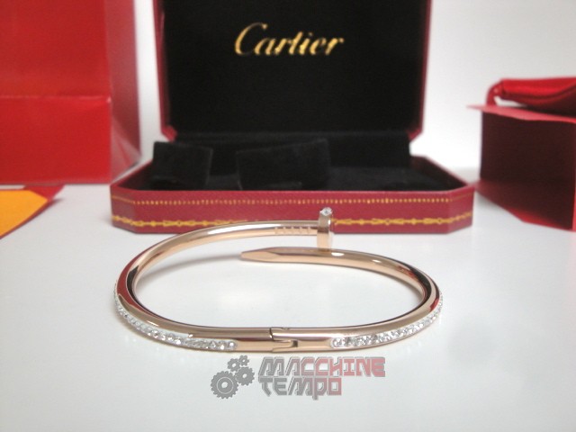 Cartier replica gioielli bracciale juste un clou rose gold pavè diamond