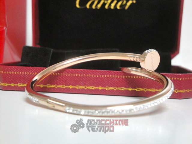 Cartier replica gioielli bracciale juste un clou rose gold pavè diamond - immagine 11