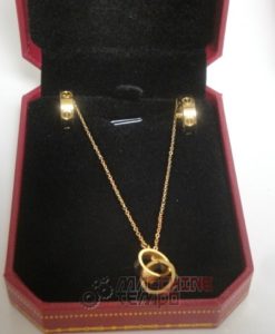 Cartier replica gioielli collier completo di orecchini love yellow gold