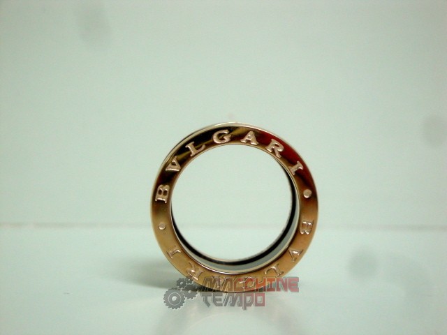 Bulgari replica gioielli anello ciondolo B.zero1 rose gold ceramica nero - immagine 3