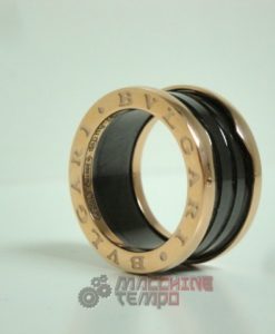Bulgari replica gioielli anello ciondolo B.zero1 rose gold ceramica nero