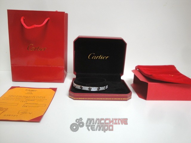 Cartier replica gioielli bracciale love white gold pavè diamond - immagine 4