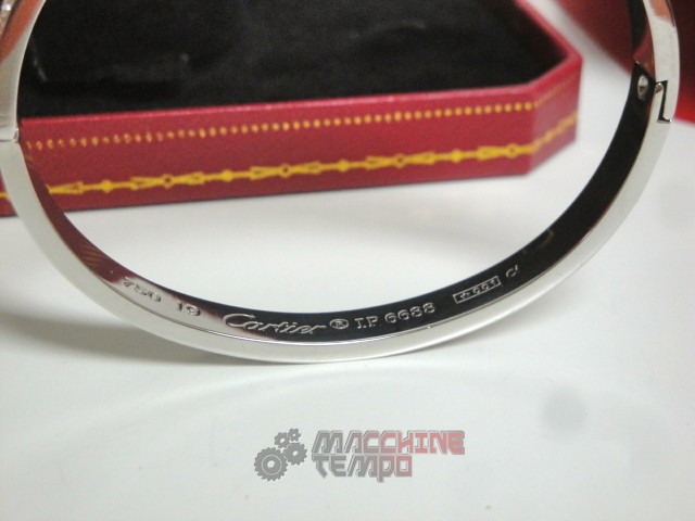 Cartier replica gioielli bracciale love white gold pavè diamond - immagine 8