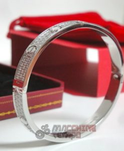 Cartier replica gioielli bracciale love white gold pavè diamond