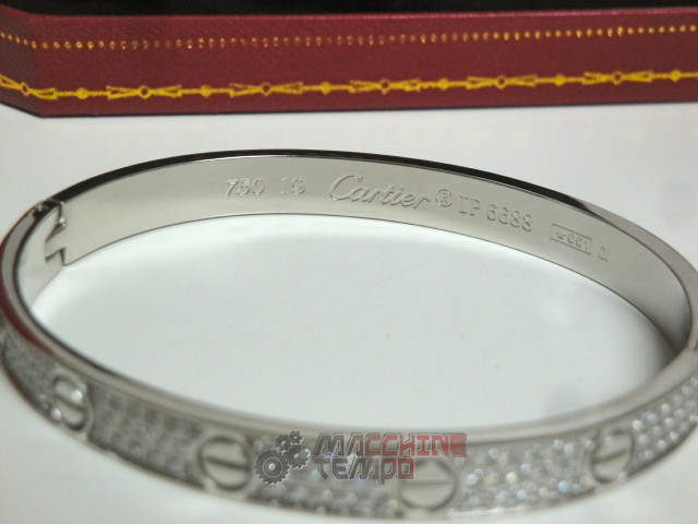Cartier replica gioielli bracciale love white gold pavè diamond - immagine 13