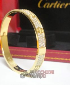 Cartier replica gioielli bracciale love yellow gold pavè diamond