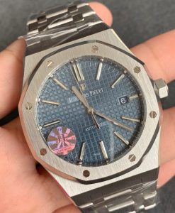 Alternative view of audemars piguet replica royal oak jumbo blu dial stainless stell