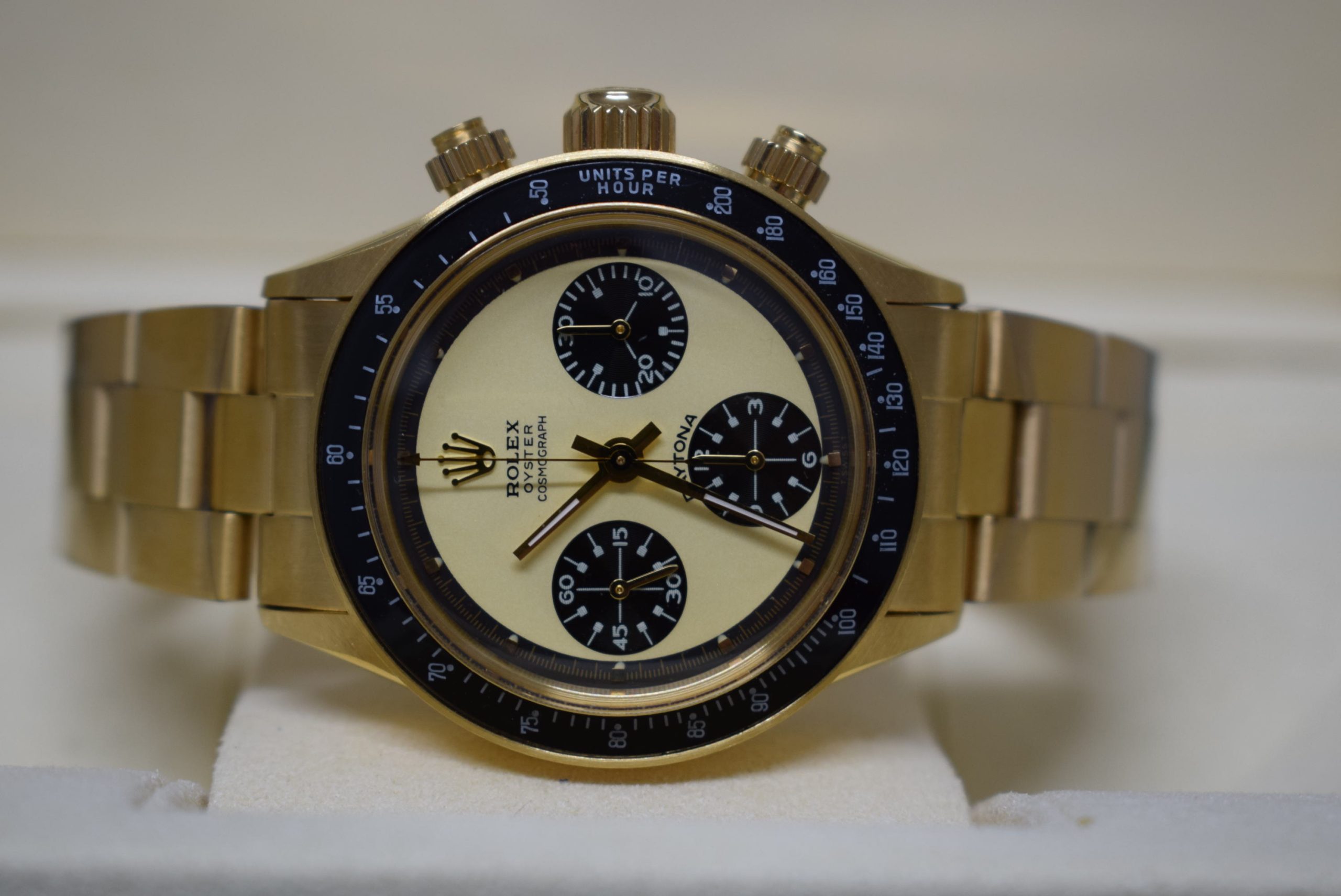 Rolex replica vintage daytona paul newman 6245 yellow gold white dial
