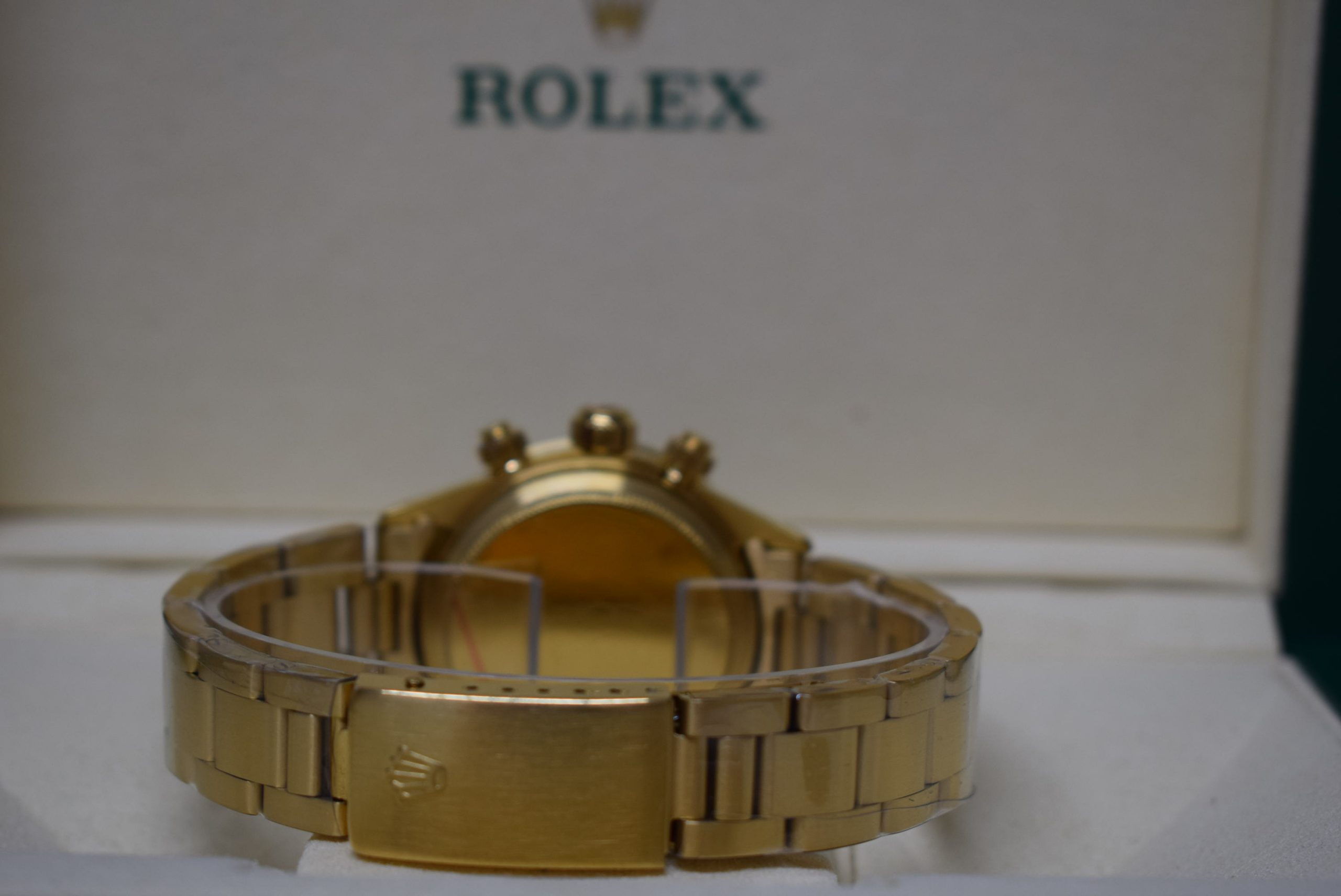 Rolex replica vintage daytona paul newman 6245 yellow gold white dial - immagine 8