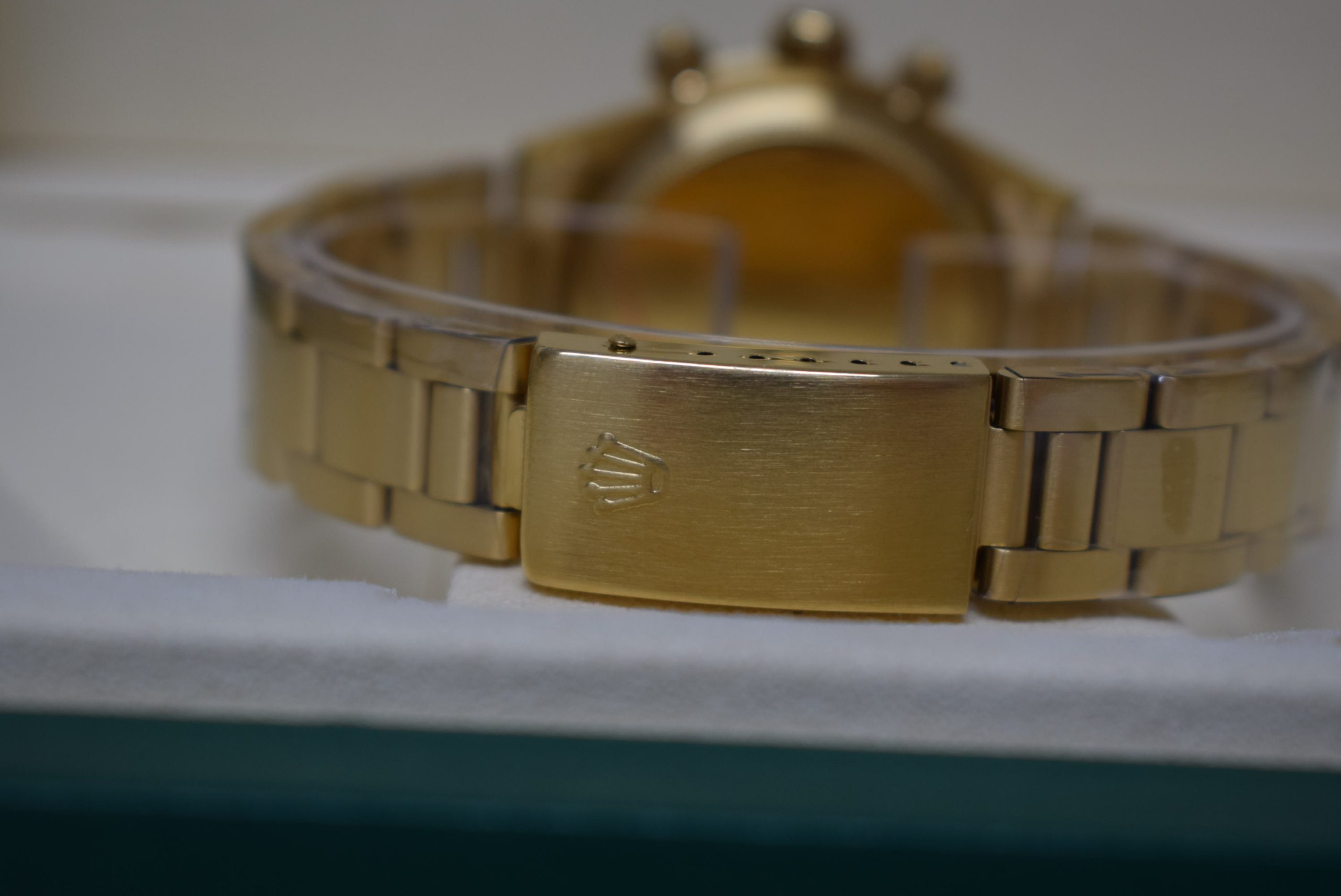 Rolex replica vintage daytona paul newman 6245 yellow gold white dial - immagine 9