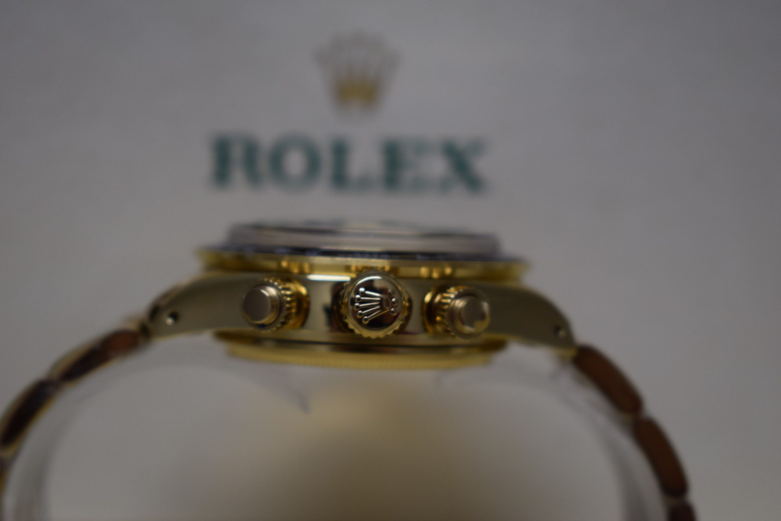 Rolex replica vintage daytona paul newman 6245 yellow gold white dial - immagine 10