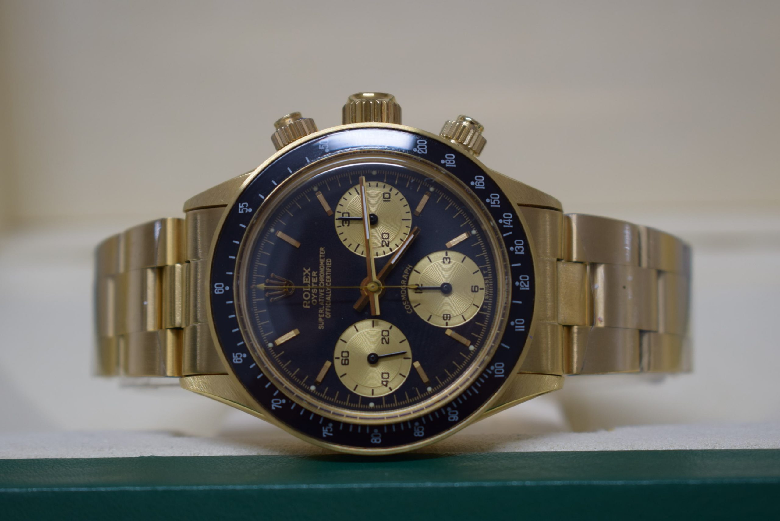 Rolex replica vintage daytona paul newman 6263 yellow gold black dial