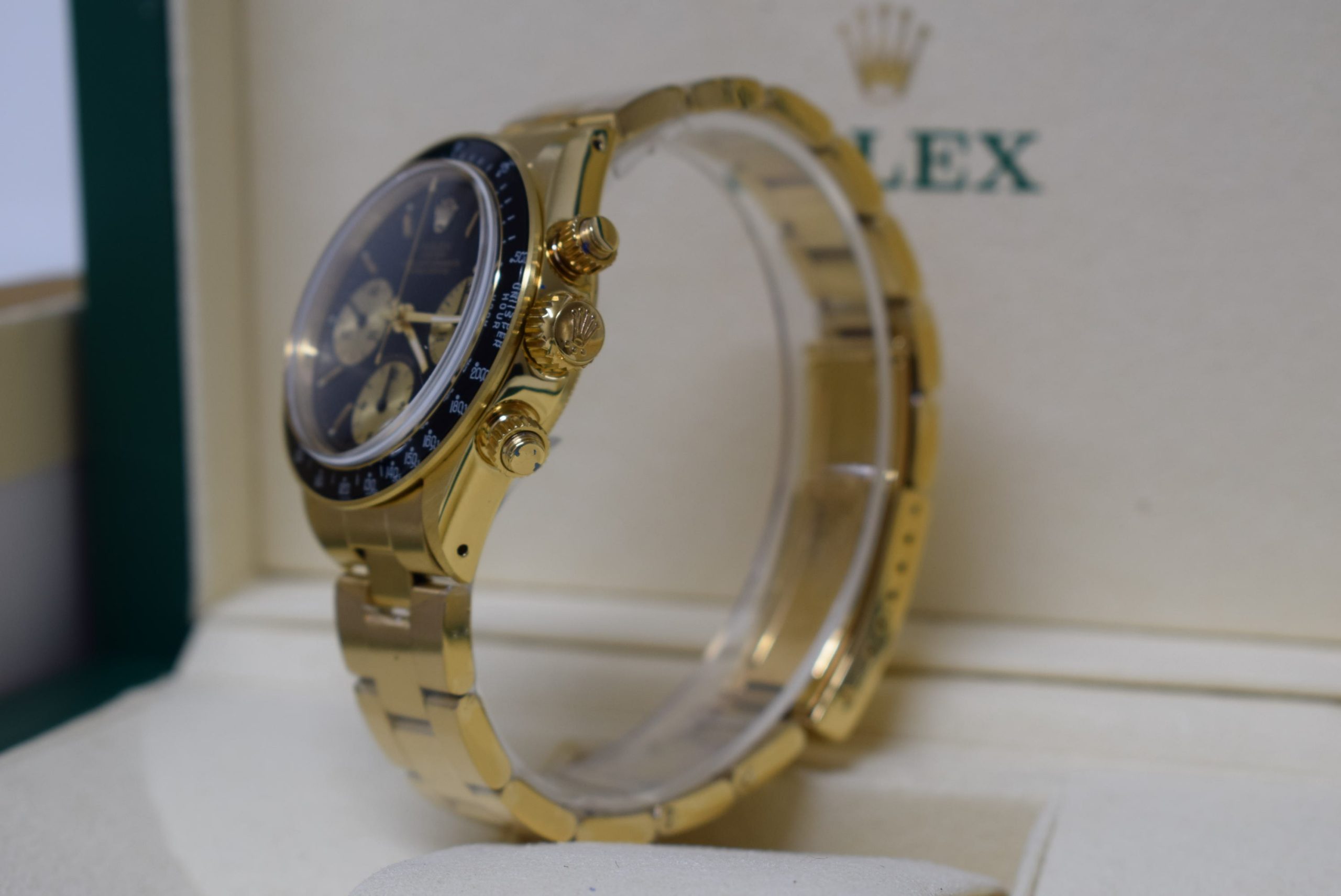 Rolex replica vintage daytona paul newman 6263 yellow gold black dial - immagine 8