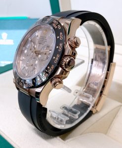 Alternative view of Rolex replica daytona oysterflex 116515LN rose gold baguette