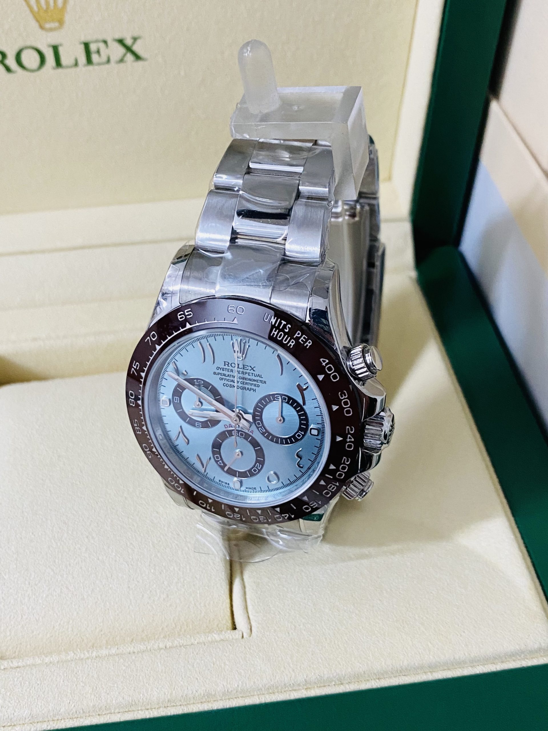 Rolex replica daytona 116506 platinum arabic dial - immagine 5