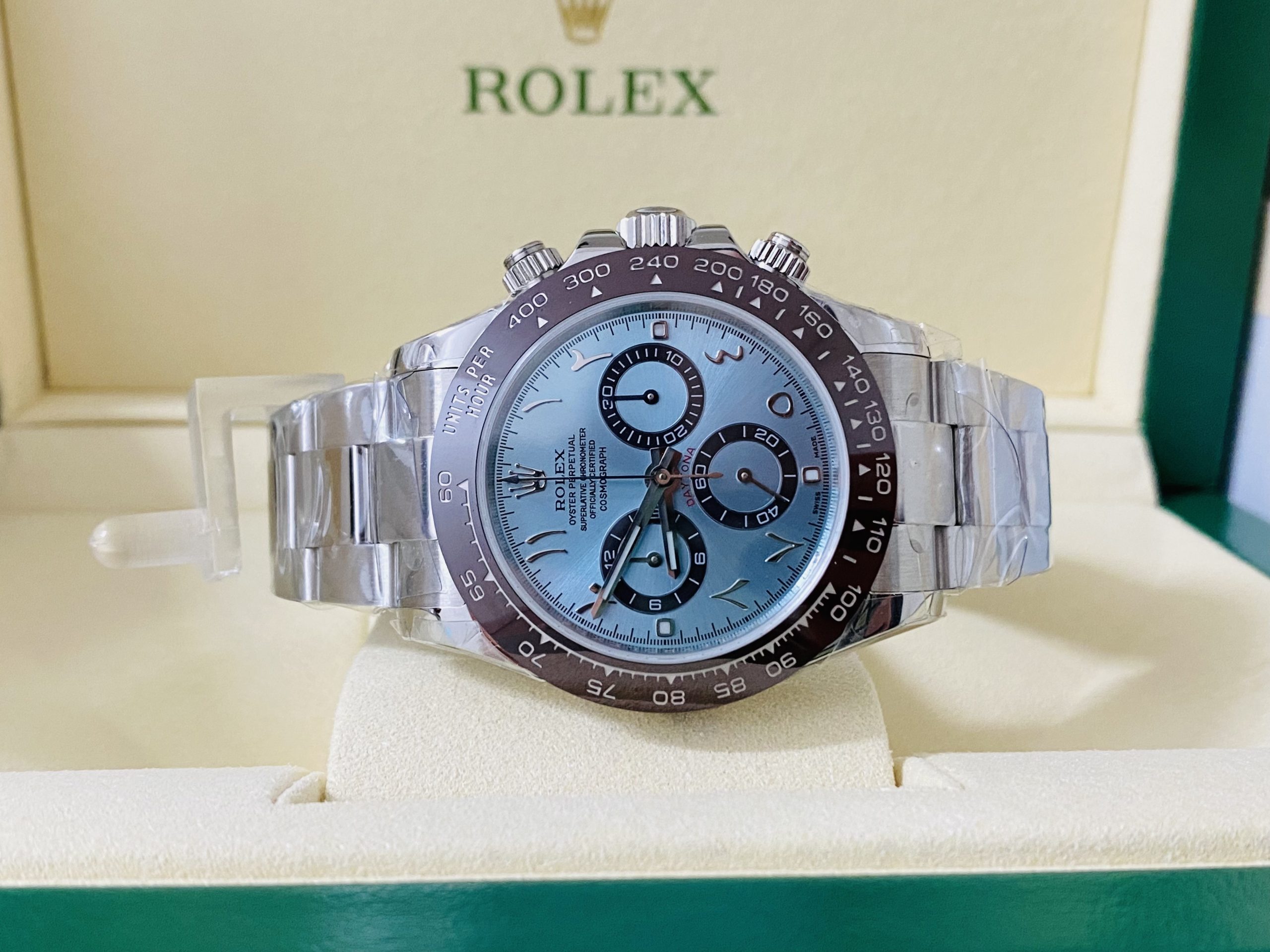 Rolex replica daytona 116506 platinum arabic dial - immagine 3